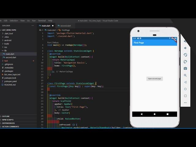 Flutter: Navigate to new Screen and Back (urdu/hindi)