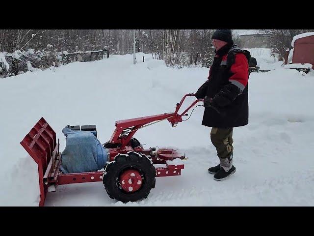 Уборка снега, мотоблоком  МТЗ БЕЛАРУС 012WM WEIMA 188F, Саха Якутия, п.Светлый, 9.03.2023г.