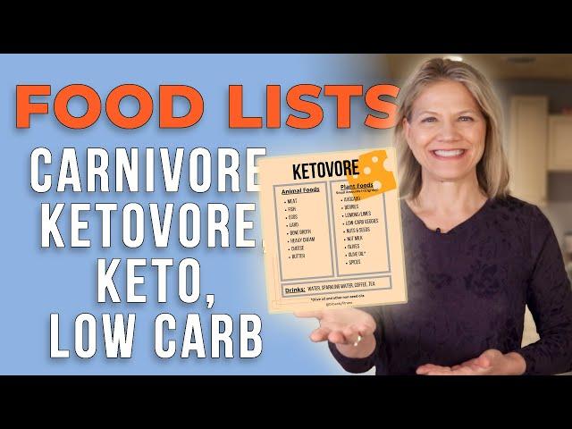 Carnivore, Ketovore, Keto, Low-carb - Carb Limits and Food Lists