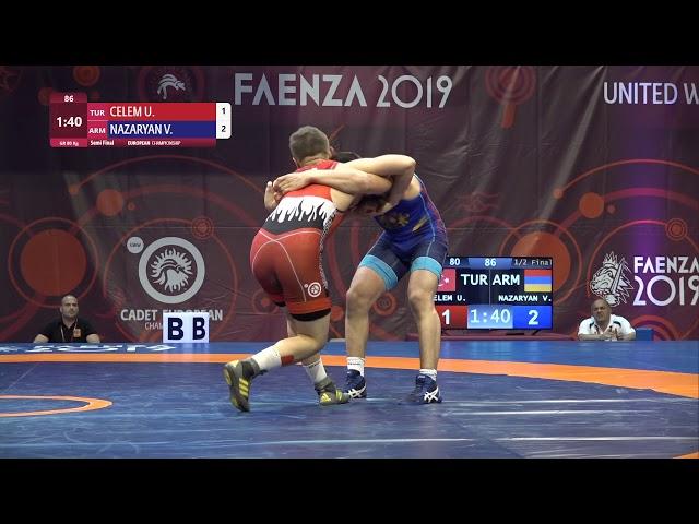 1/2 GR - 80 kg: U. CELEM (TUR) v. V. NAZARYAN (ARM)