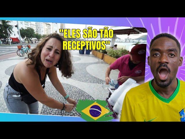 GRINGA FOI PROVAR COMIDA DE RUA NO BRASIL E FICA EMOCIONADA COM O AFETO DOS VENDEDORES