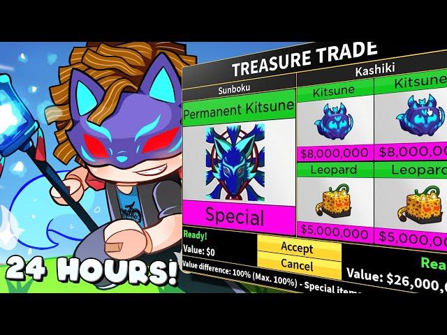 Trading Permanent KITSUNE For 24 Hours (Blox Fruits)