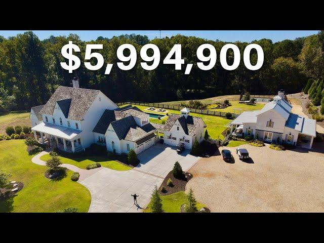 INSIDE A $5,994,900 HIDDEN ESTATE SITTING ON 10 ACRES WITH A PARTY BARN & PICKLEBALL COURT!