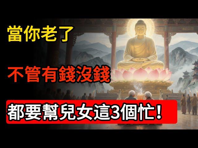 佛家智慧：當你老了，不管有錢沒錢，都要幫兒女這3個忙！這才是遠見 #佛教 #禪心之道 #佛家 #佛學 #佛法 #佛陀 #佛學知識 #佛學智慧#佛教文化#佛學故事#傳統文化#南無阿彌陀佛#buddha