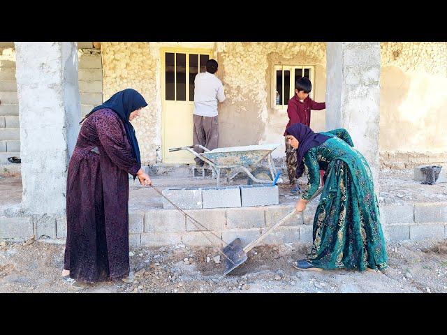 Plastering art: continuation of plastering in front of the house and cleaning around the house