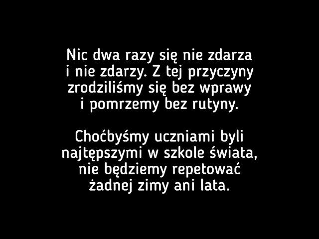 sanah - "Nic dwa razy się nie zdarza" (W. Szymborska) (Tekst/Muzyka)