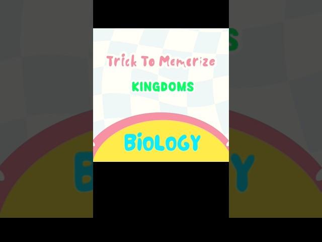 Easy way to memorize kingdom in biology #biologytricks