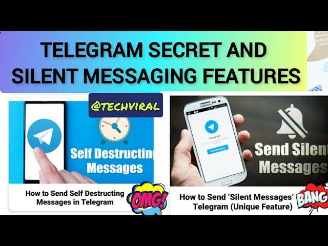 HOW TO ENABLE 'SILENT' AND 'SECRET' TWO DIFFERENT FEATURES IN TELEGRAM | #telegram, #whatsapp