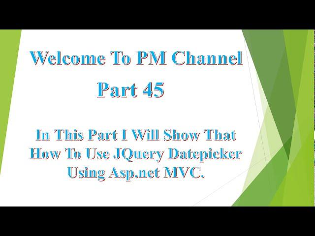 How To Use JQuery Datepicker Using Asp.net MVC.