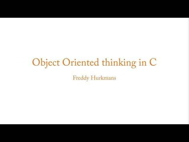 Object Oriented concepts in C