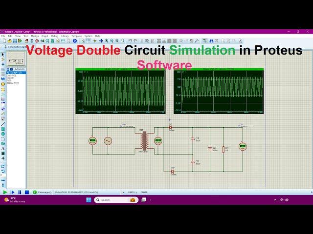 Voltage Double Circuit Simulation in Proteus Software #voltagedouble #proteussimulation