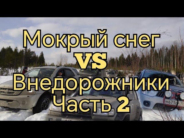 Tlc80, Pajero4, Sport2, L200 Wrangler Rubicon, Sorento, Terrano и УАЗ. Мокрый снег. Offroad. Часть 2