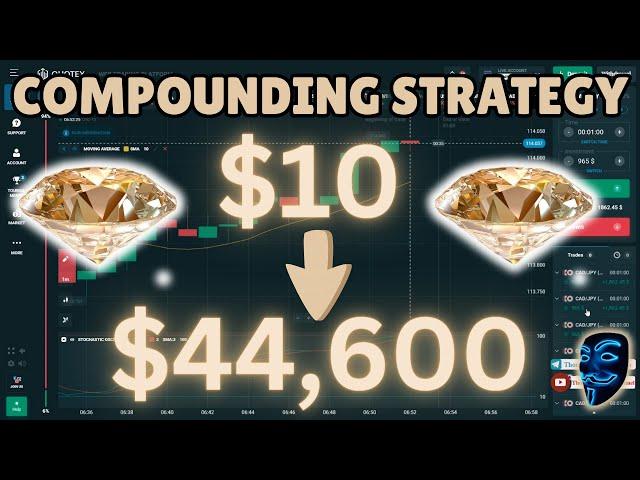 ️BEST BINARY OPTIONS COMPOUNDING TRADING STRATEGY 2024| TURN $10 INTO $44,600 TRADING QUOTEX LIVE