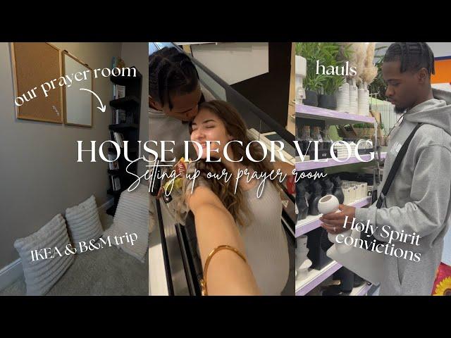 COME HOUSE DECOR SHOPPING WITH US - VLOG | Setting up our Prayer Room // B&M Haul // IKEA Trip