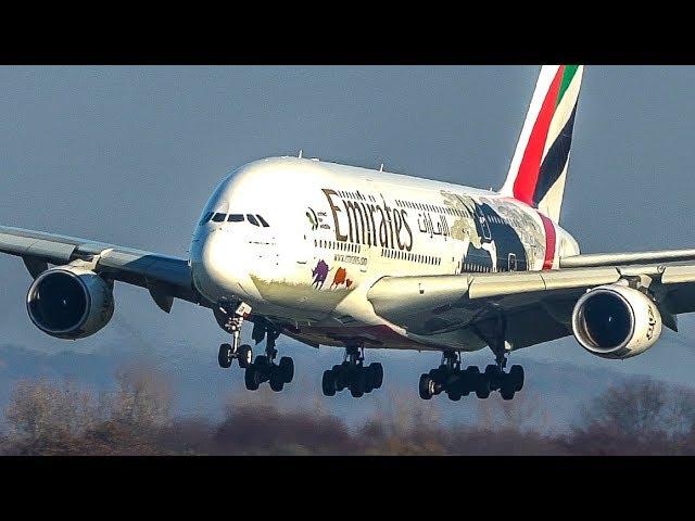 14 BIG PLANE LANDINGS - Airbus A380, Boeing 767, B787 ... (4K)