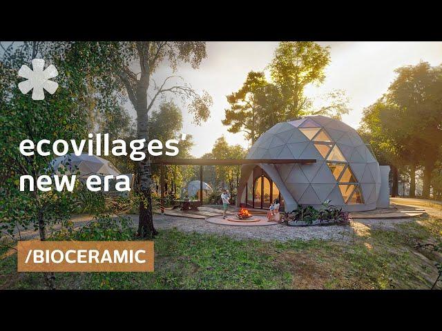 Building ecovillage of storm-proof homes made of bone-like biomaterial