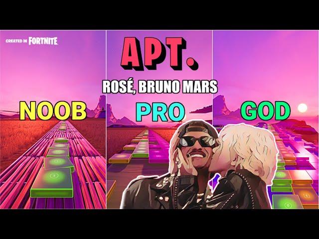 ROSÉ & Bruno Mars - APT. - Noob vs Pro vs God (Fortnite Music Blocks Cover)