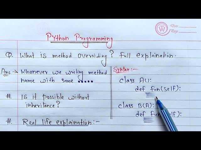 Python Method Overriding | Learn Coding