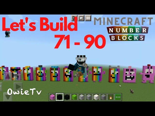 Minecraft Numberblocks Building and Counting 71 - 90 | Let's Build with Owie