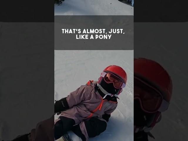 Coming in hot! #4yearsold #childhood #imagination  #childhoodunplugged #ski #skiing