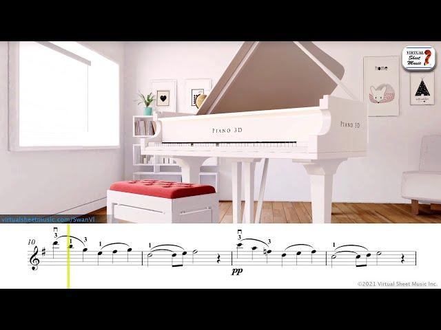 The Swan by Saint-Saens for violin and piano  - Sheet Music Play Along