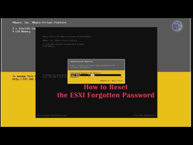 How to Reset the ESXi Root Password.