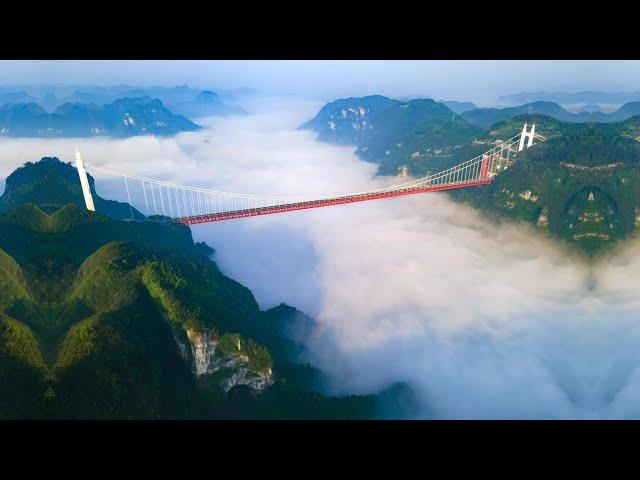 WORLD'S MOST BEAUTIFUL MOUNTAIN BRIDGE || AIZHAI BRIDGE EXPRESSWAY 矮寨大桥 编辑 #bridge #engineering