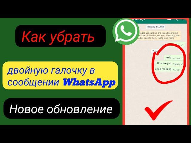 WhatsApp без двойной галочки |  Как убрать двойную галочку в сообщении WhatsApp (2023)