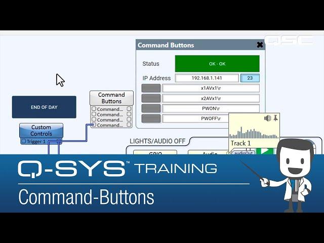 Q-SYS Control 101 - Command Buttons (GE)