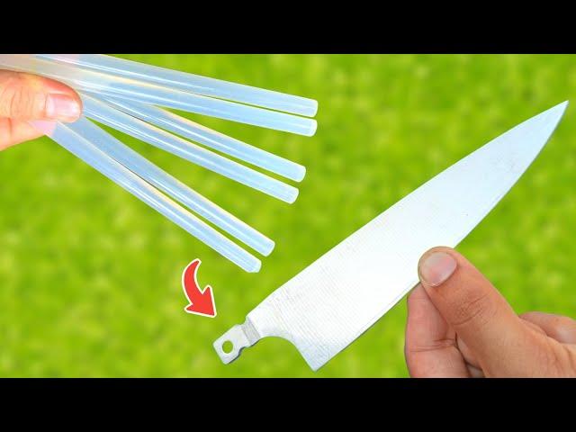 Stop Throwing Away Broken Knife!! Great Trick To Make a Knife Handle from Glue Sticks