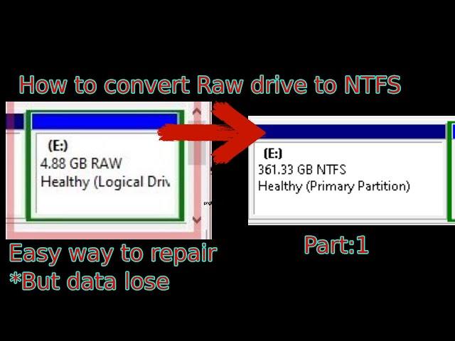 How to convert Raw drive into NTFS drive.