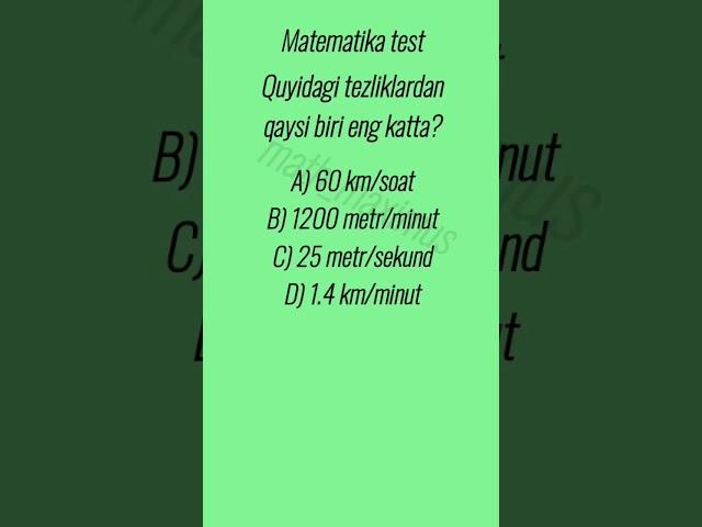 Sodda matematik test || Prezident maktabi imtihon savoli #matematika