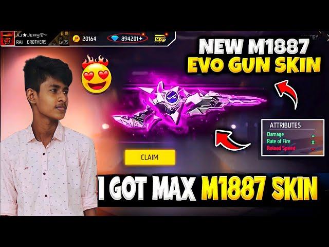 Finally I Got New M1887 Evo Gun Skin & Max Level Upgrade {lvl-7} Garena Free Fire#tamil#ajjeffy