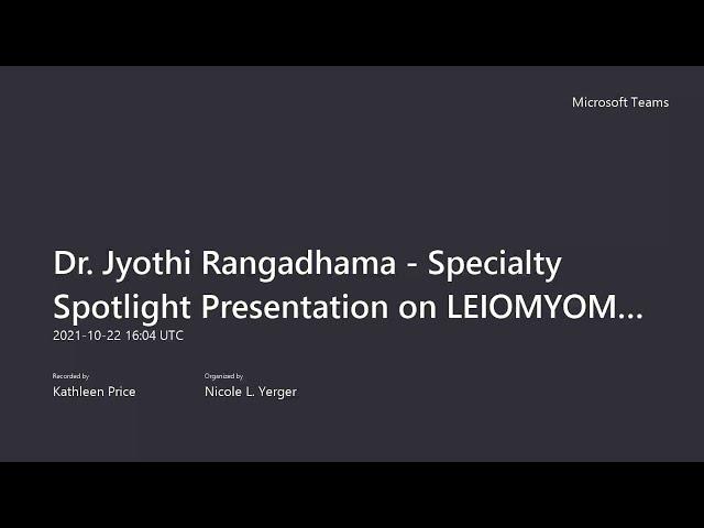 Specialty Spotlight: Uterine Fibroids with Dr. Jyothi Rangadhama