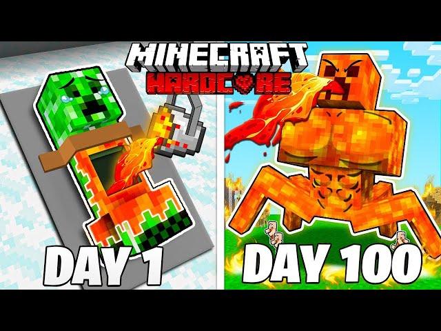 I Survived 100 DAYS as a LAVA CREEPER in Minecraft Hardcore World... (Hindi) || NoobZilla