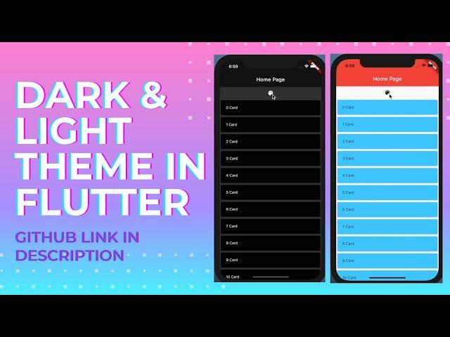 Dark & Light Theme Toggle in Flutter | Flutter Theme change