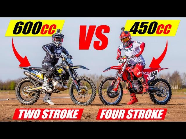 Insane 600cc 2 Stroke vs 450 Race Bike!