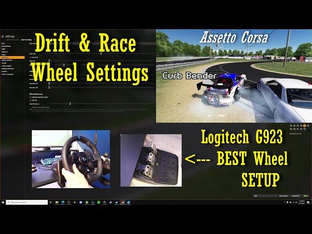 Logitech G923 Wheel SETUP and Force Feedback Best SETTINGS for Drift & Racing (Assetto Corsa) 2021