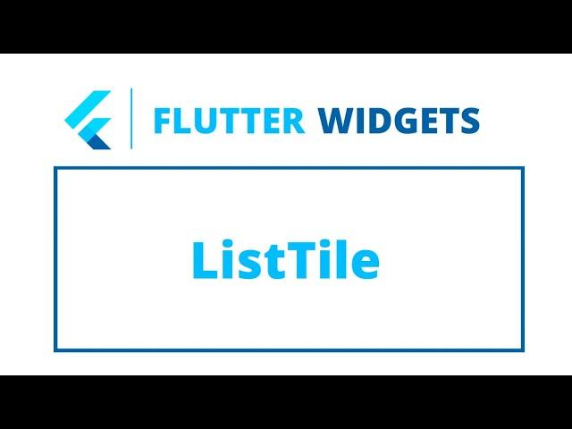 Flutter Widgets | ListTile