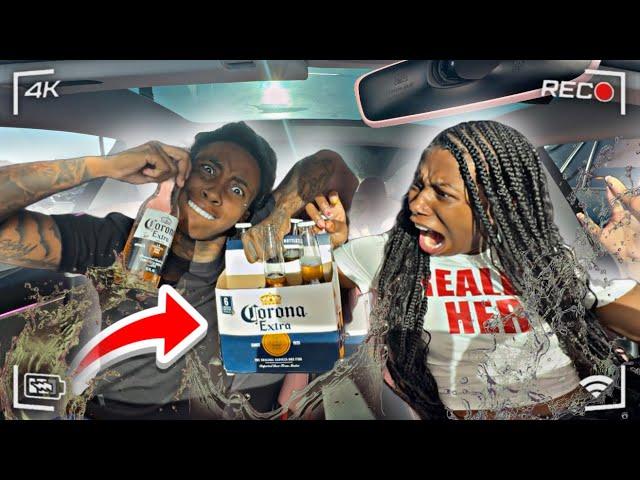 DRINKING PACKS OF B33R  Prank On GIRLFRIEND * HILARIOUS* 