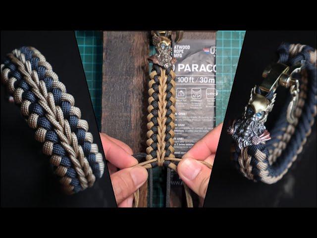 HOW TO MAKE SANCTIFIED KNOT WITH CENTER STITCHED PARACORD BRACELET WITH BEAD AND SHACKLE