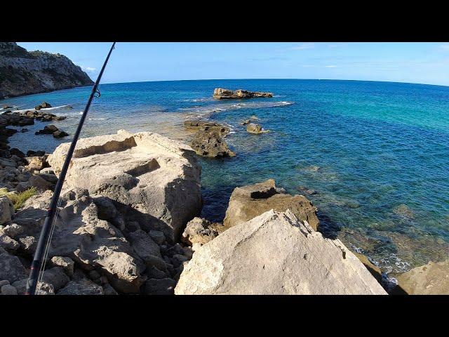 Light Rock Fishing On Mediterranean Cliff - Painted Comber Everywhere