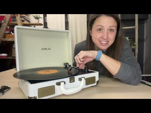 Review of JORLAI Record Player Bluetooth Vinyl Turntable 3 Speed Vintage