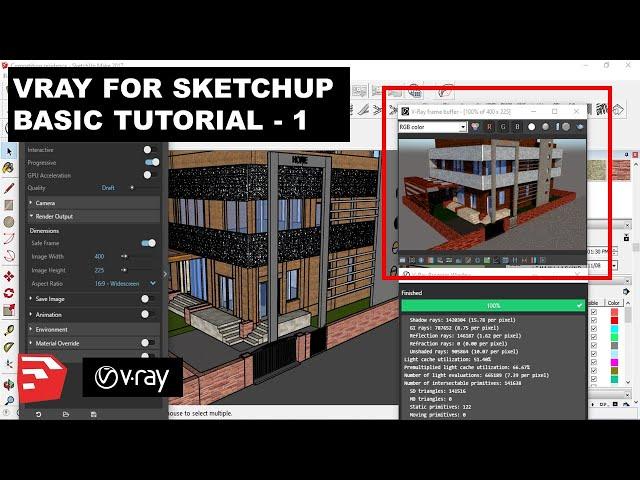 Vray for Sketchup | Basic Tutorial – 1 | Rendering settings ️|| DV Studio