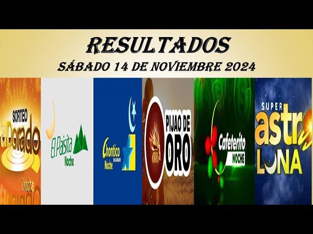 RESULTADOS LOTERIAS Y CHANCES! LOTERÍA BOYACÁ, CAUCA, DORADO NOCHE ASTRO LUNA | "Sábado 14/12/2024"