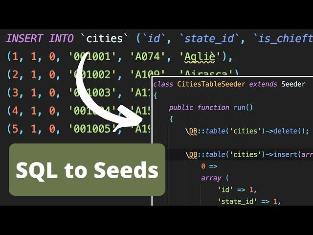 Generate Laravel Seeds from SQL Files with iseed Package