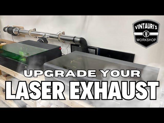 Inline exhaust for better laser smoke extraction