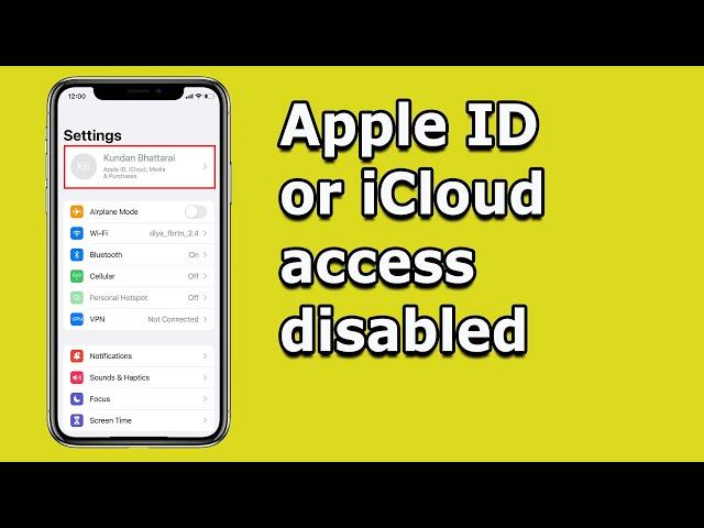 Can't Access iCloud or Apple ID in iPhone | Apple ID or iCloud access Disabled