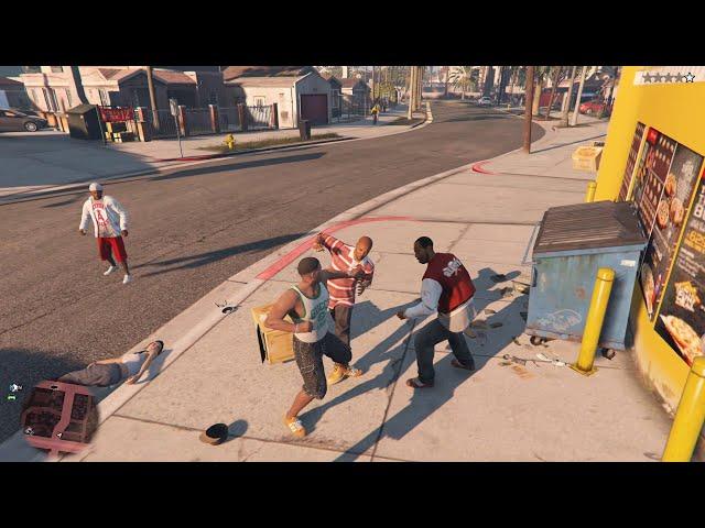 GTA 5 PC Franklin Steps In To Help Female Gang Member & Gets Wasted By A Sucker Punch