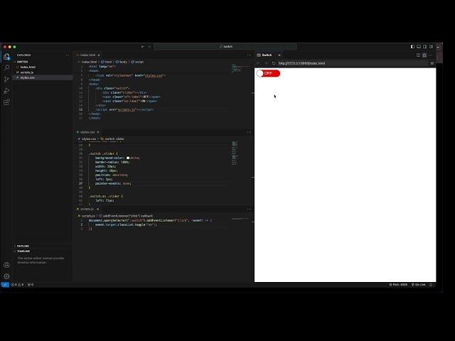 How to create a custom switch from scratch using HTML, CSS and JavaScript